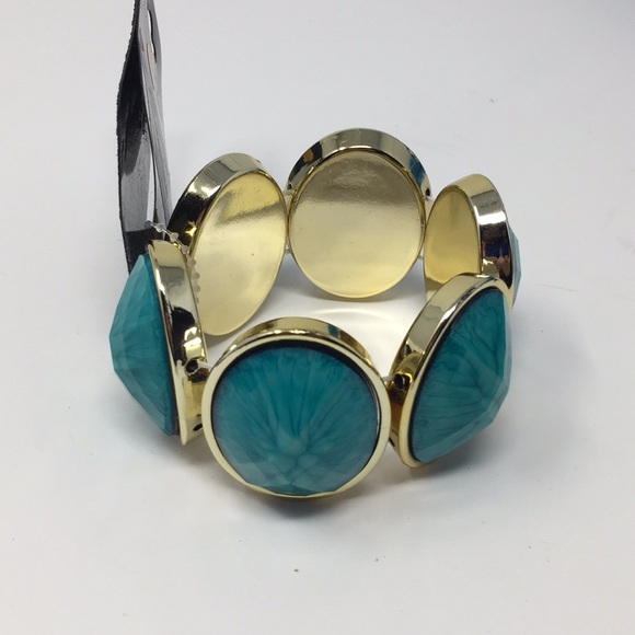 NWT Charles Klein Turquoise Gold Chunky Bracelet - Picture 4 of 6